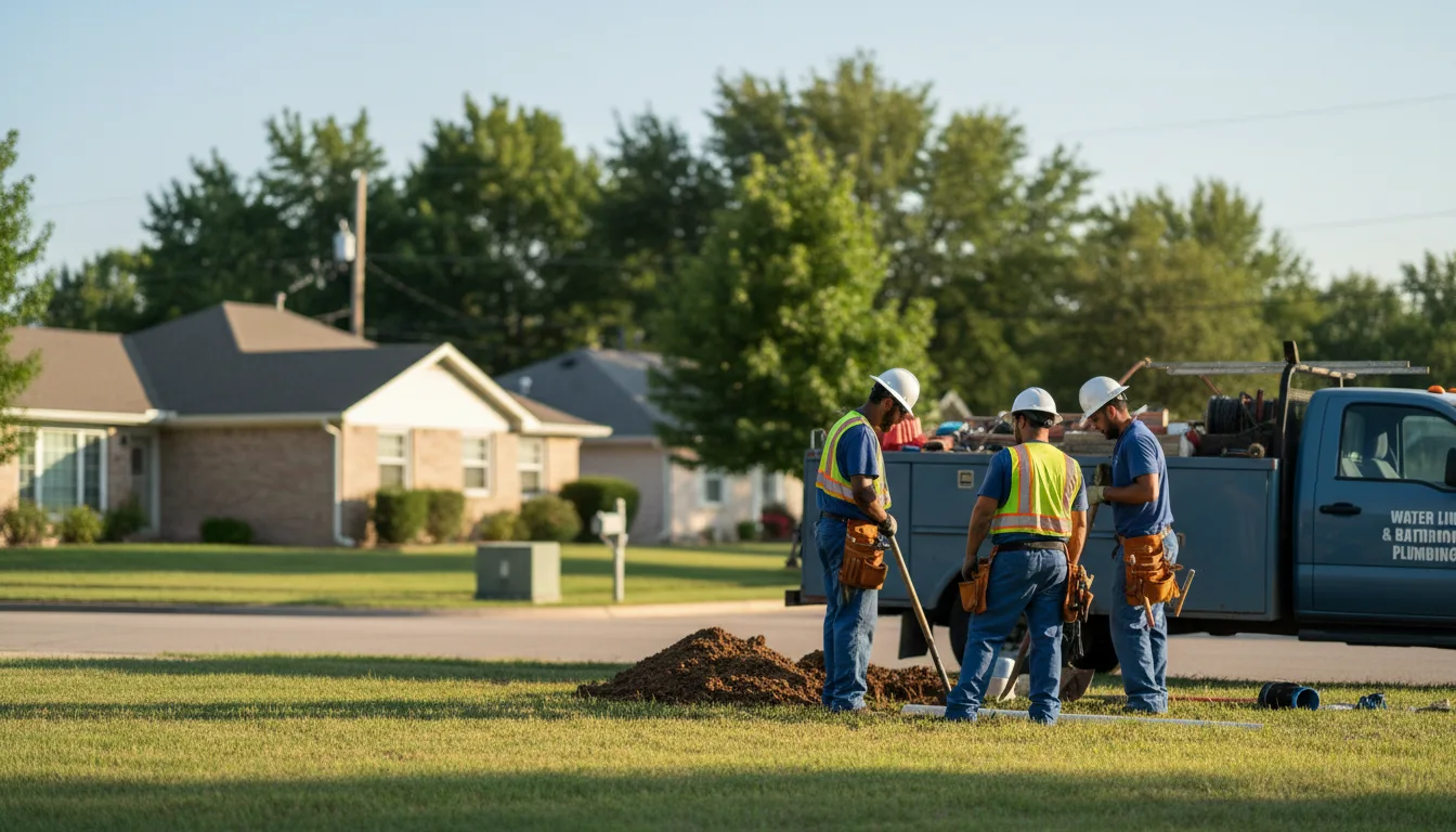 Residential water line and bathroom plumbing service in Urich, MO